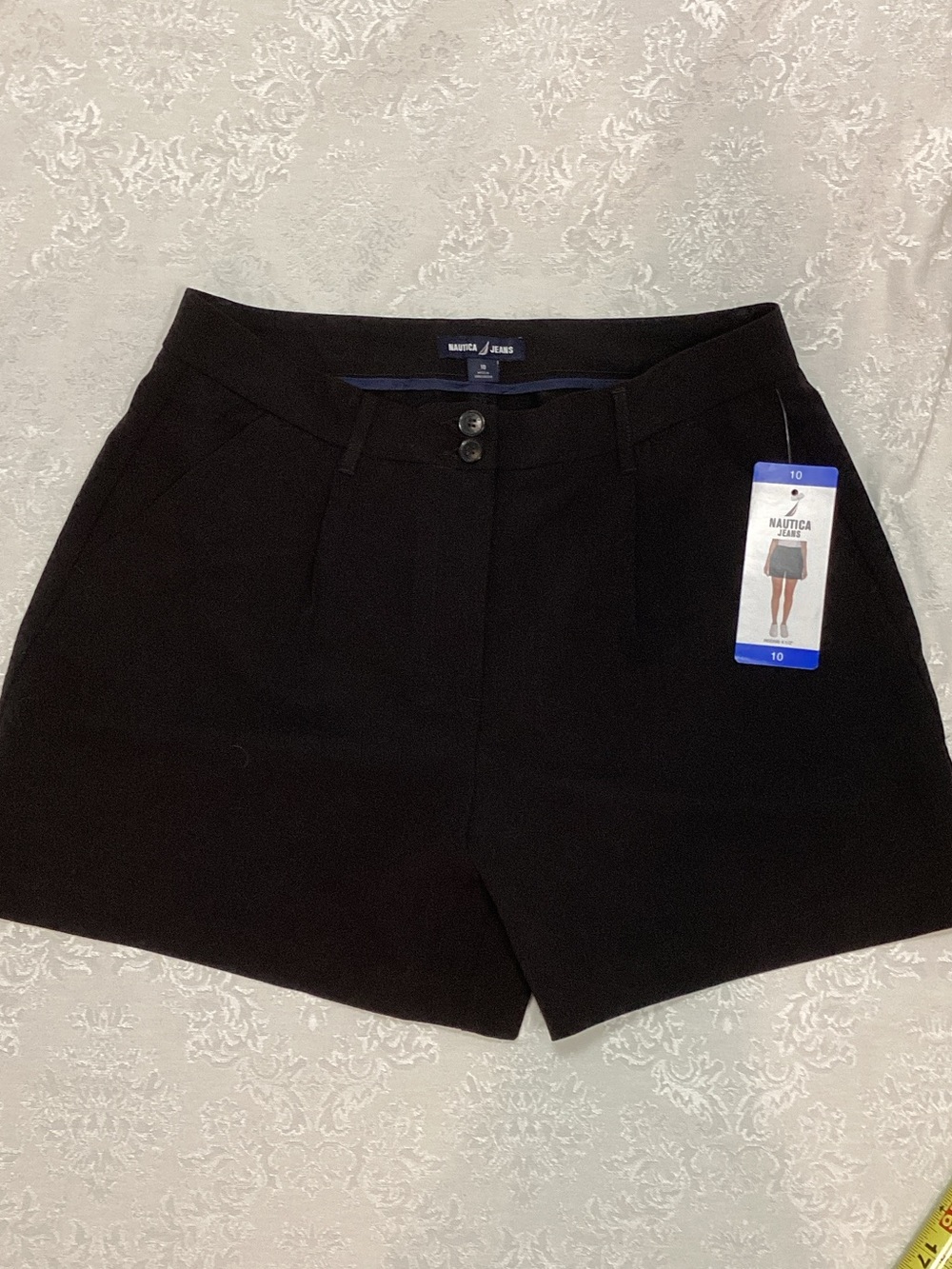 Nautica Black High-Waist Dress Shorts